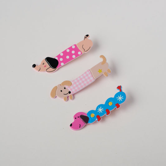 Cute Puppy Dog Hair Clips (Set of 3)